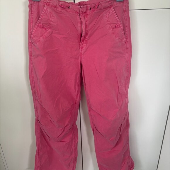 American Eagle Snappy Stretch Low Rise Parachute Pants Hot Pink Size Small - Picture 3 of 5